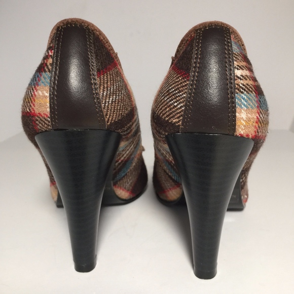 Street Feet Pumps, Plaid,  Brown, Teal, Tan - 014 - Picture 5 of 8